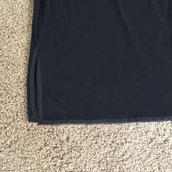 Vintage Y2K Black Pencil Skirt—Lacy Hem Back Slit - Picture 7 of 7